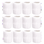 Tourna Athletic Performance Team Pack Sports Wristbands, White, One Size, Pack of 12