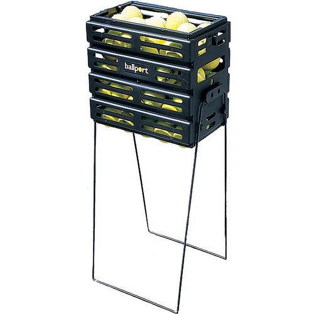 Tourna Ballport Tennis Ball Hopper Holds 80 Balls Durable and Lightweight,Black