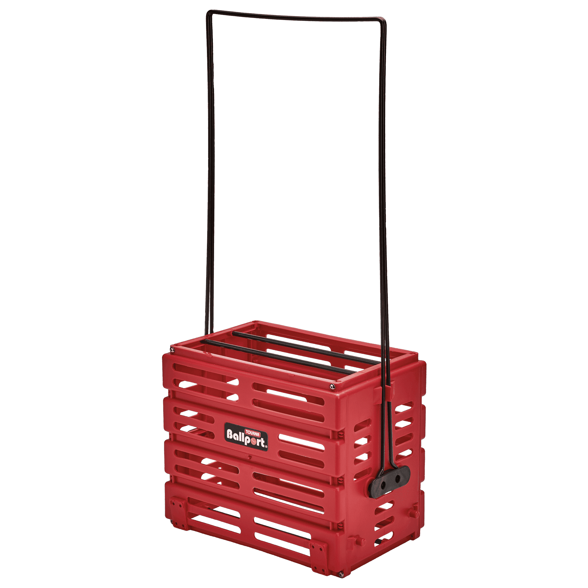 Tourna Ballport Tennis Ball Hopper Holds 80 Balls Durable and Lightweight - Red
