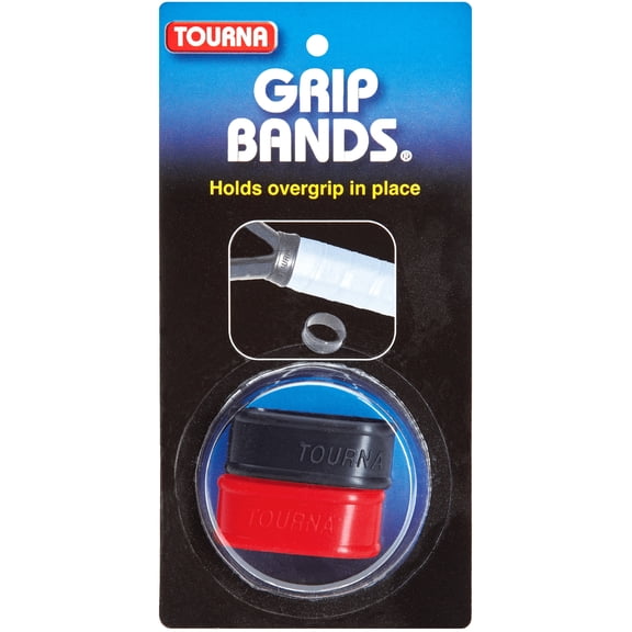 Tourna Grip Bands Racquet Sport Grips, Black and Red, 2 Pack