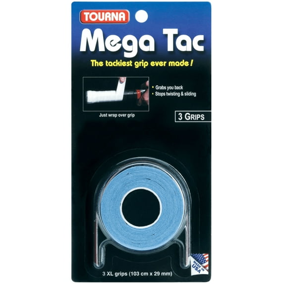 Tourna Mega Tac Extra Tacky Overgrip, 3-Pack