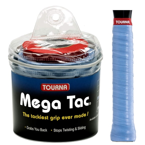 Tourna Mega Tac Extra Tacky Overgrip, 30-Pack, Blue