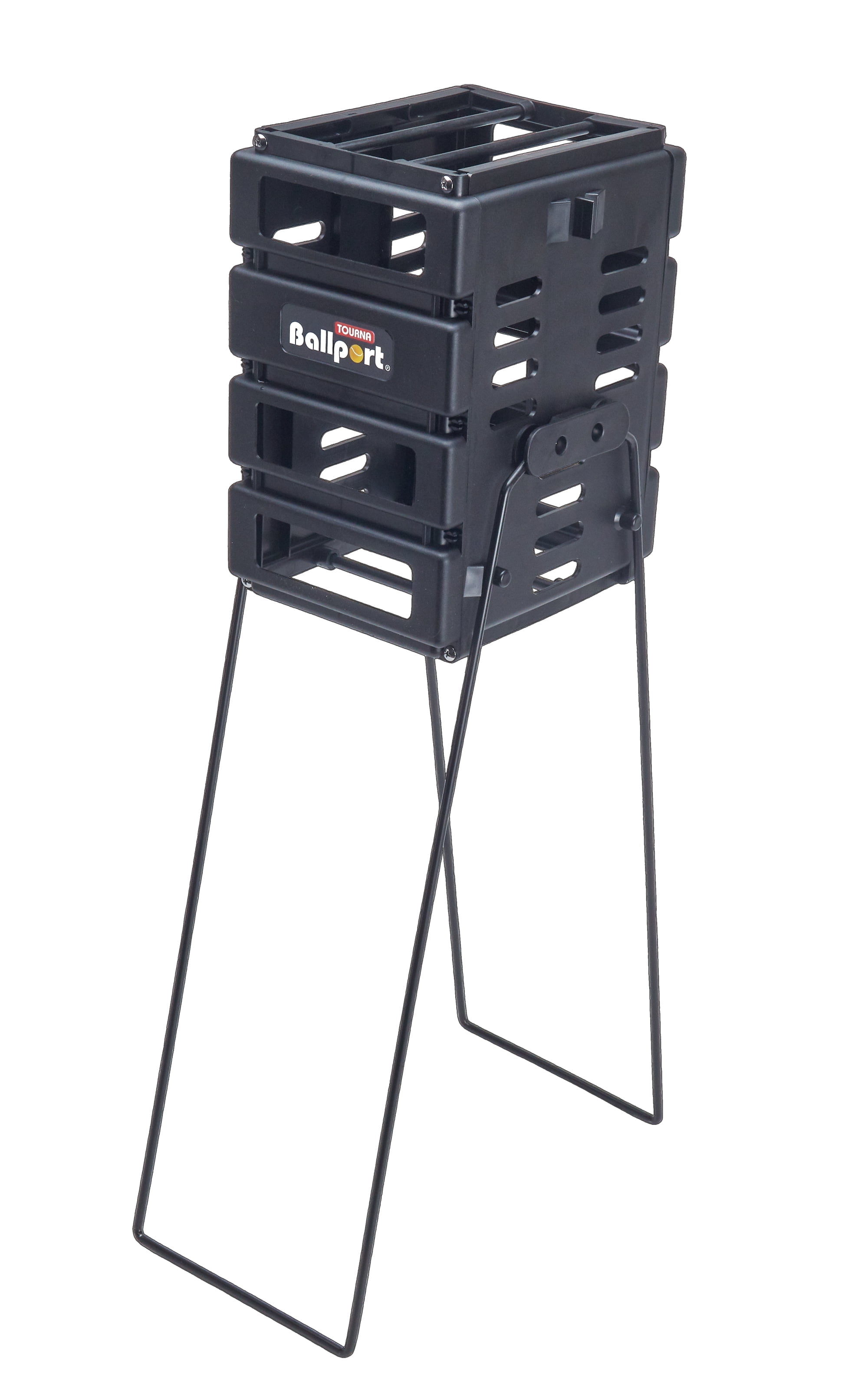 Tourna Mini Ballport Tennis Ball Pick Up Hopper - Holds 36 Balls - Black