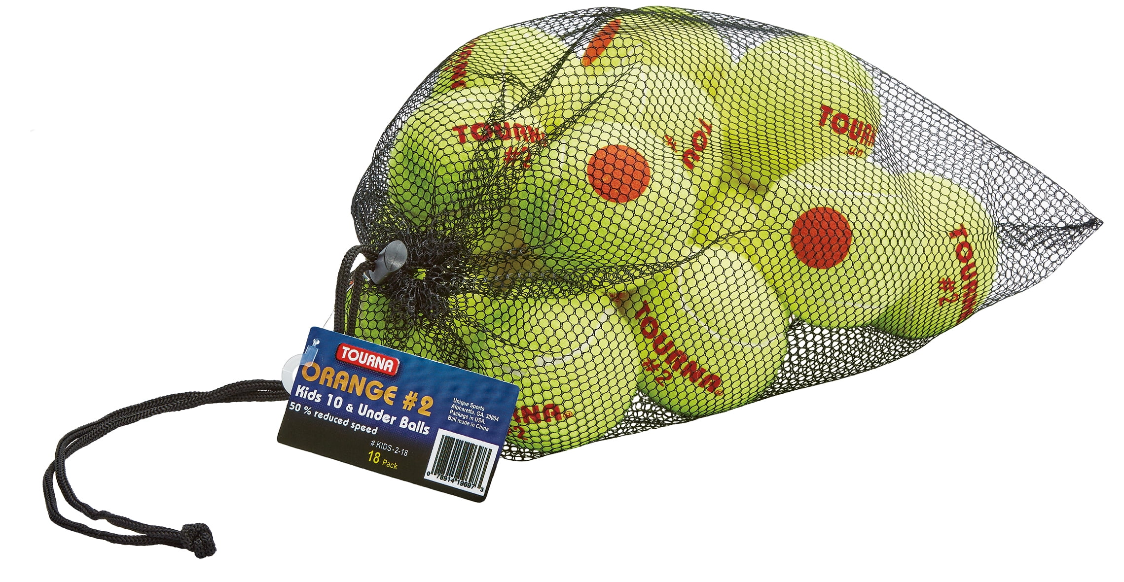 Tourna Orange Dot Low Compression Transition Tennis Balls 18 Pack