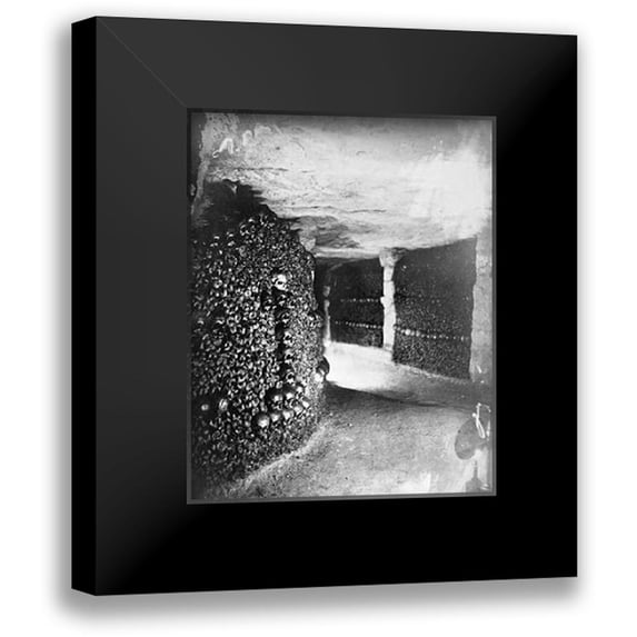 Tournachon, Gaspard Felix 15x18 Black Modern Framed Museum Art Print Titled - Paris, 1861 - View in the Catacombs