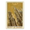 thumbnail image 1 of Tournai Belgium - The Cathedral of Our Lady - Belgian National Railways - Vintage Railroad Travel Poster by Armand Massonet c.1935 - 8 x 12 inch Vintage Metal Tin Sign, 1 of 4