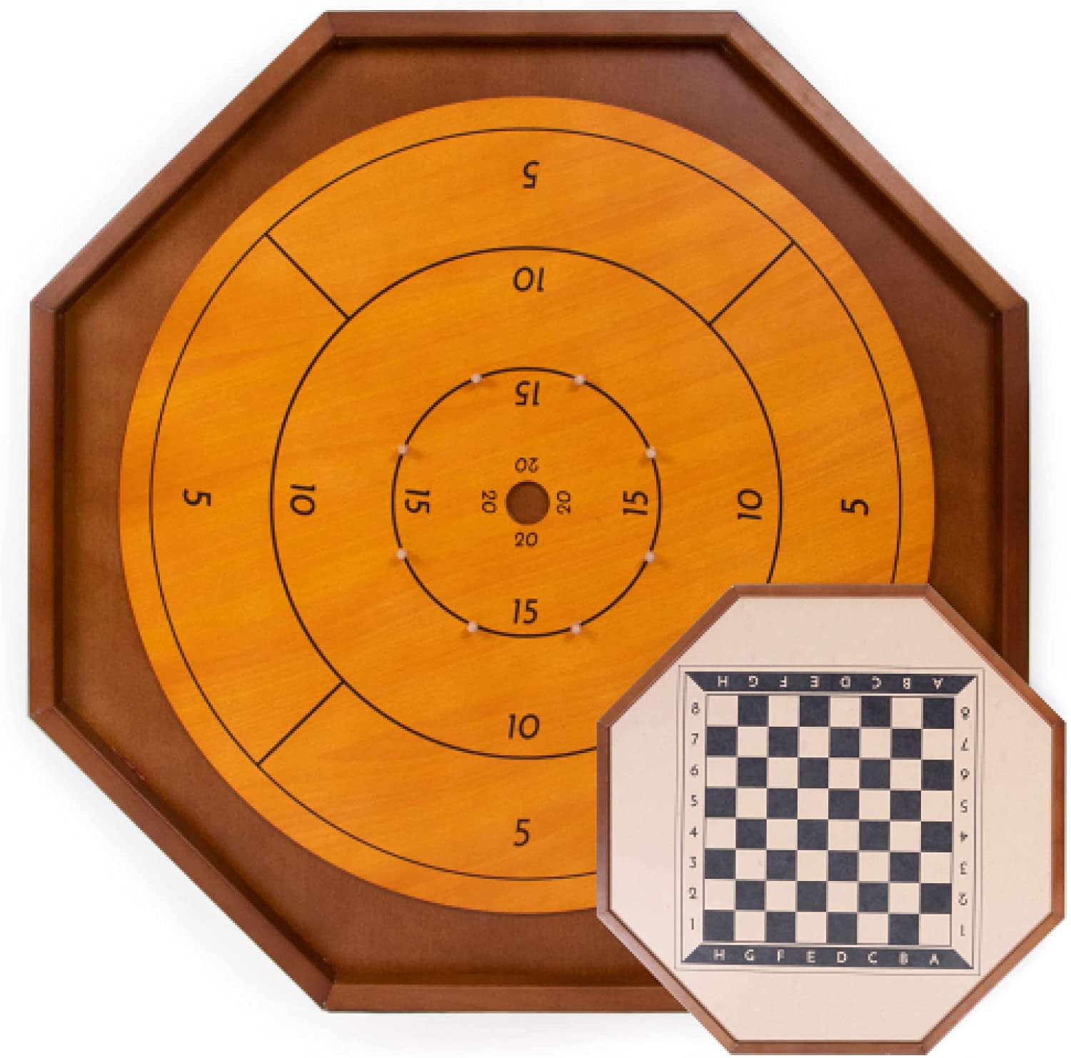 Tournament Crokinole and Checkers Classic Dexterity Board Game for Two Players 24 Black and White Discs and Game Board 27 Inch