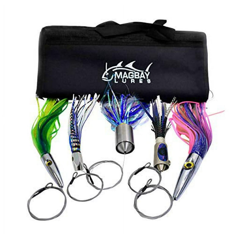 MagBay Lures High Speed Tournament Wahoo Trolling Lure Set + Bag & Cable  Rigged