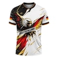 thumbnail image 1 of Tournament Ready Patriotic Deutschland Eagle Football Tee, German Flag Sleeve Patch Athletic Shirt for Match Viewing, 1 of 2