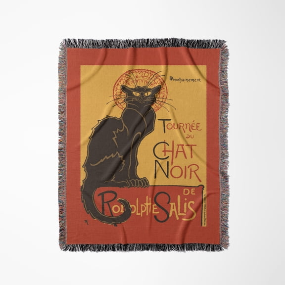 Tournee Du Chat Noir De Rodolphe Salis Vector, Woven Blanket