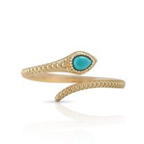 Tourquoise Thin Snake Wrap Open Ring.925 Sterling Silver Ring, Annimal Lovers Ring. Solitaire Ring,Handmade Fine Jewelry .
