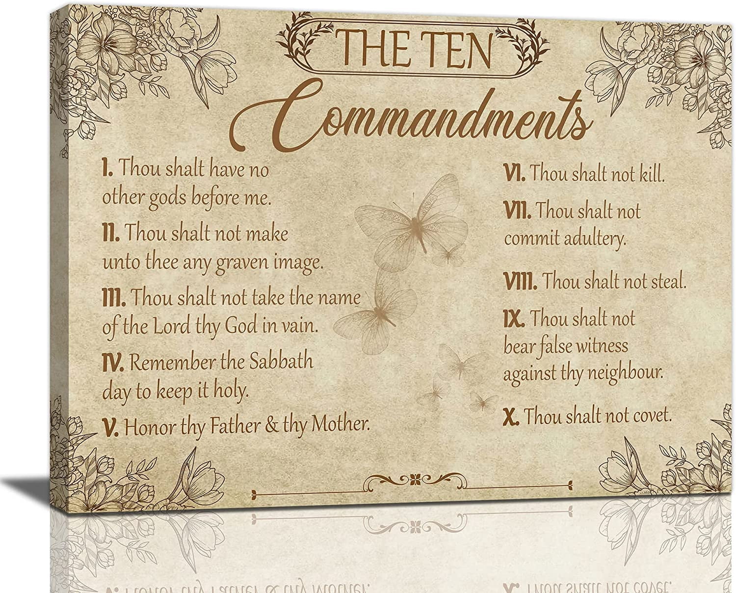 Tourrest 10 Commandments Wall Art Ten Commandments Canvas Prints Bible ...