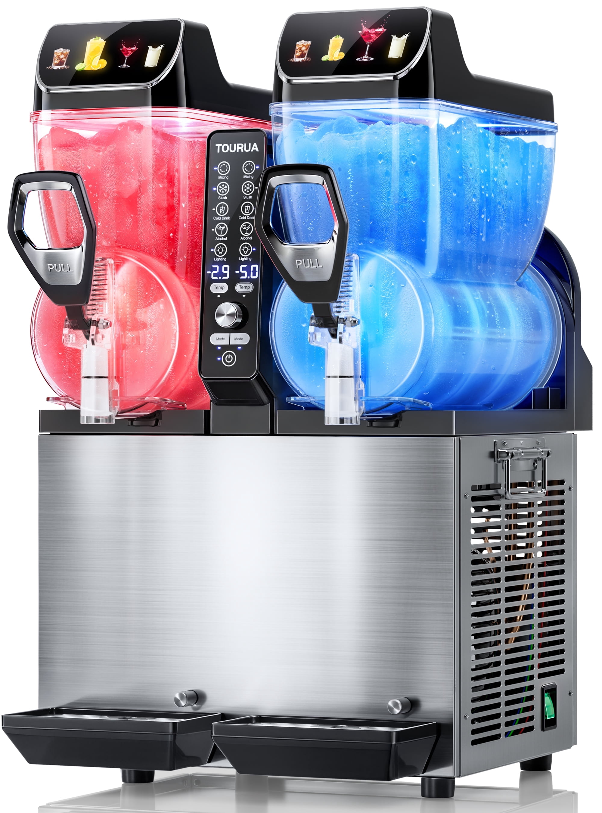 Tessanovi Commercial Slushie Machine, Margarita Daiquiri Wine Frappe Slush Frozen Drink Machine, 30L
