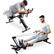 Tousains 3 in 1 Foldable Rowing Machine, AB Machine with 3 Level Angle & Led Monitor, Multi-Functional Rower Fitness Equipment Home Gym Full Body Fitness Machine