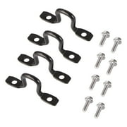 Toutek 4pcs Pickup Truck Bed Steel Tie Down Anchors with 8 Bolts Universal (Black)