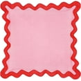 thumbnail image 1 of Tov Furniture Scalloped Edge Rust and Pink Linen Throw Pillow, 1 of 11