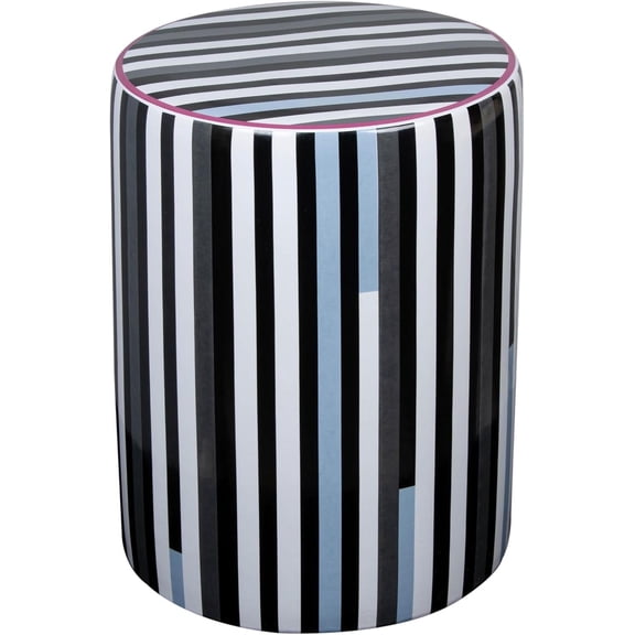 Tov Furniture Taurus Ceramic Stool in Modern Stripes Print