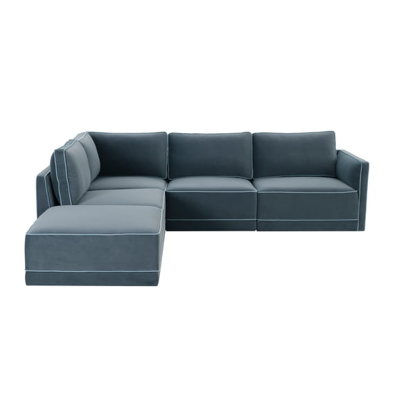 Tov Furniture Willow Misty Blue Modular LAF Sectional