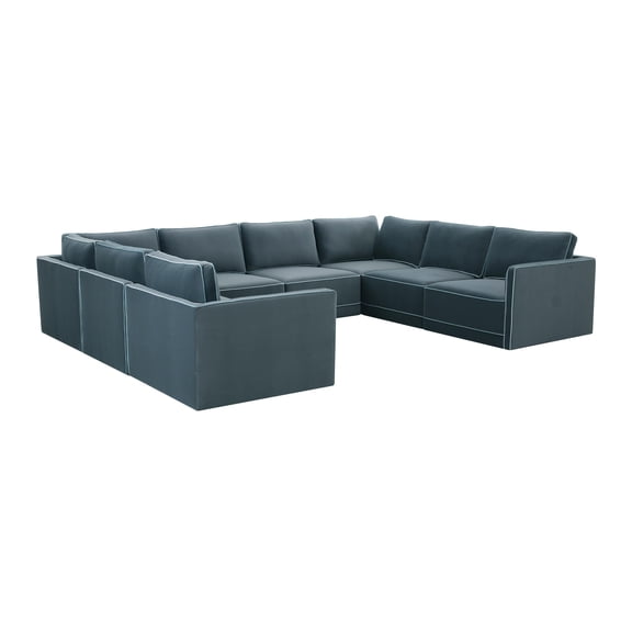 Tov Furniture Willow Misty Blue Modular Large U Sectional