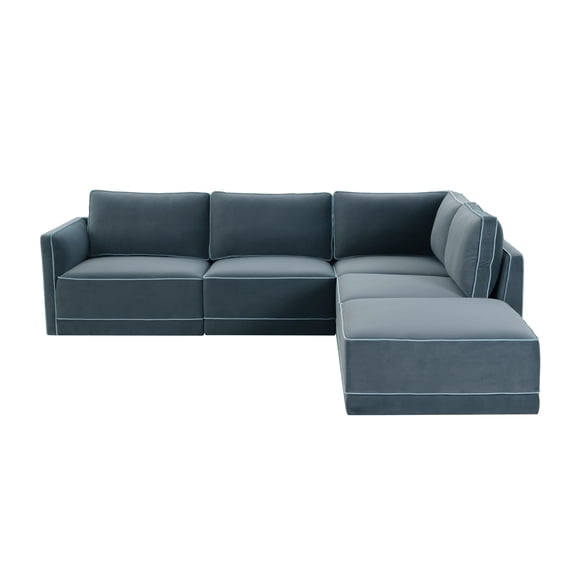 Tov Furniture Willow Misty Blue Modular RAF Sectional