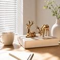 thumbnail image 1 of Tovaris Christmas Reindeer Figurine Set, Christmas Decoration Electroplated Deer Statue with Standing and Lying Poses, Tabletop Ornament, For Home Table Gift, 1 of 7