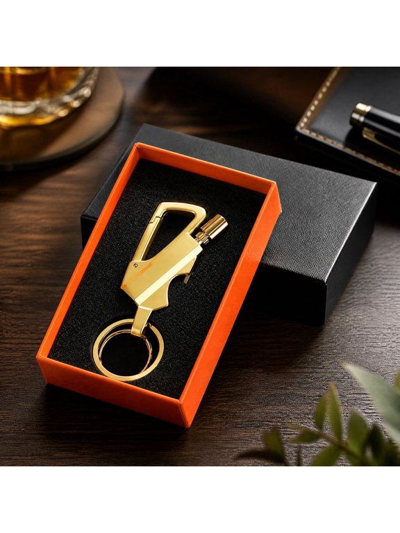 Keychain Lighter, Portable Match Lighter with Key Ring, Reusable Outdoor Camping Fire Starter Tool, Gas Free Emergency Survival Accessories