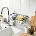 Kitchen Corner Storage Rack Tovaris Kitchen Sink Corner Sponge Basket, Iron Storage Rack with Drain ...