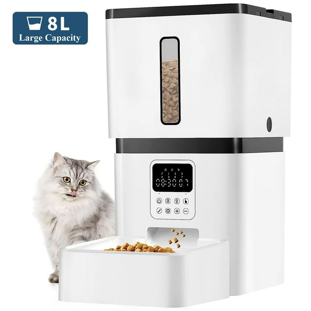 Tovendor Automatic Pet Feeders, 8L Large Capacity, Animal Feeder with Timer, Cat & Dog Food