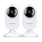 Tovendor Mini Smart Home Camera, 1080P Wi-Fi Security Cam Nanny Baby Pet Monitor with Two Way Audio, Cloud Storage, Night Vision, Motion&Sound Detection, APP Alert, Two Pack