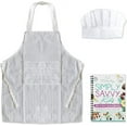 thumbnail image 1 of Tovla Jr. Kids Cookbook, Cooking Apron and Hat Set with Pocket for Boys and Girls, Comfortable Cotton Canvas Perfect for Baking, Painting and Gardening, Suitable for Children Ages 4-10, 1 of 6