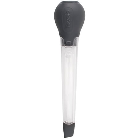 Tovolo Large Dripless Angle Tipped Bulb Baster for Turkey Roasting Slim Profile for Drawer Storage, Dishwasher-Safe, BPA-Free Silicone & Plastic, Clear