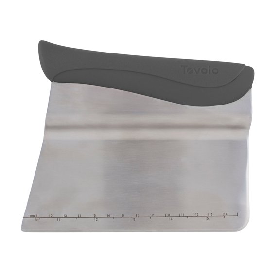 Tovolo Bench Scraper with Ruler, Stainless Steel Blade, Charcoal, Dishwasher Safe