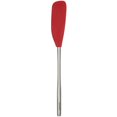 thumbnail image 1 of Tovolo Flex-Core Long-Handled Silicone Jar Scraper Spatula, Stainless Steel Handle, Heat-Resistant Silicone Head With Curved Front for Scooping & Scraping, Dishwasher-Safe & BPA-Free, Cayenne, 1 of 4