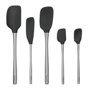 Tovolo Flex-Core Spatula Stainless Steel Handled Set (Set of 5) - Black