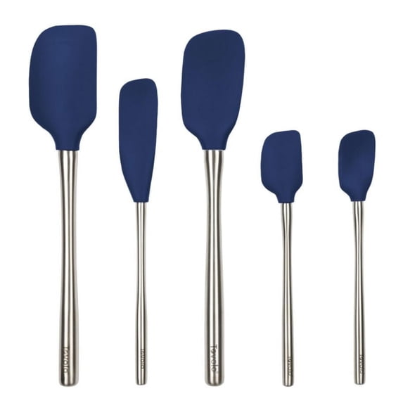 Tovolo Flex-Core Spatula Stainless Steel Handled Set (Set of 5) - Deep Indigo