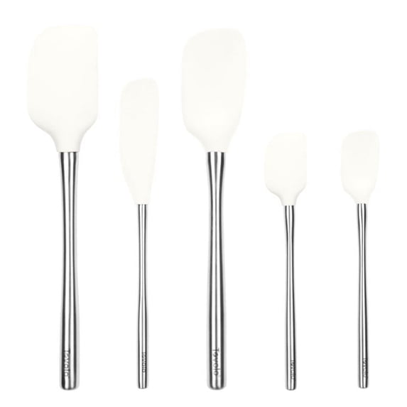 Tovolo Flex-Core Spatula Stainless Steel Handled Set (Set of 5) - White
