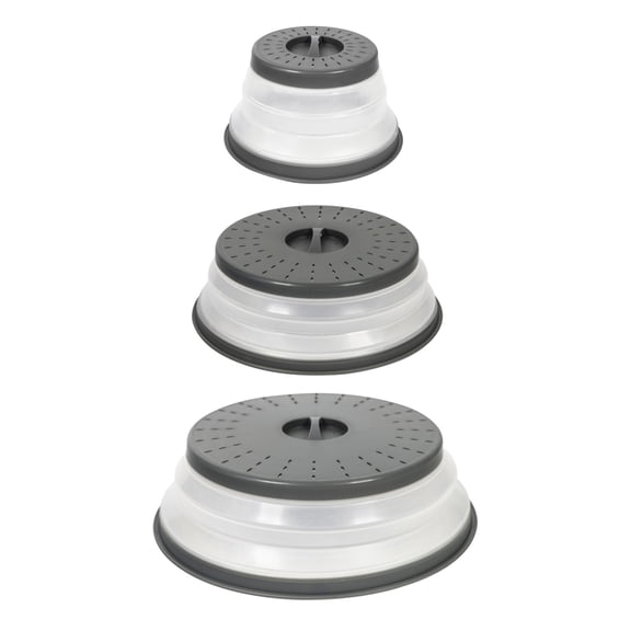 Tovolo Collapsible Microwave Cover Set of 3 S/M/L Vented, Charcoal