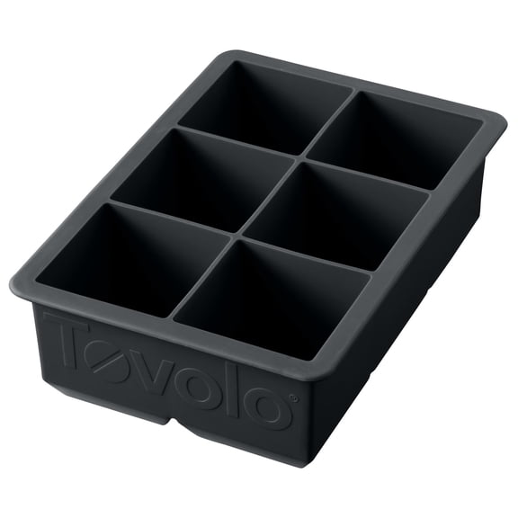 Tovolo King Cube Ice Tray, 6 Large 2 In Cubes, Charcoal