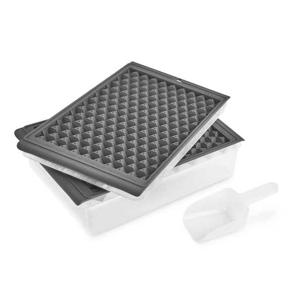 Tovolo Twist and Release Mini Ice Tray Set with Bin and Scoop, 300 Cubes