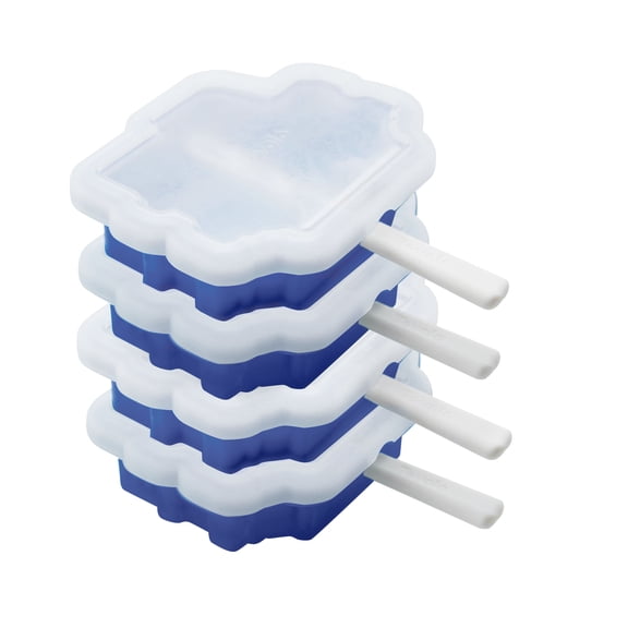 Tovolo Truck Stackable Ice Pop Molds Set of 4 Silicone BPA-Free Kids, Stratus Blue