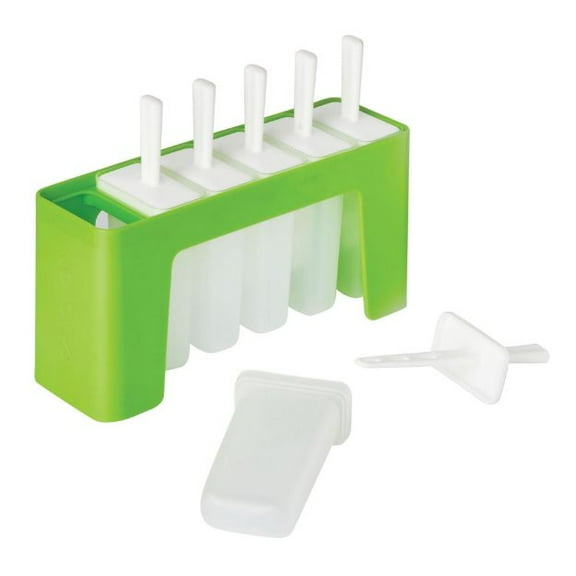 Tovolo Silicone Groovy Popsicle Molds with Tray (Spring Green) - Ice Pop Molds with 6 Cavities for Homemade Ice Pops & Frozen Snacks - Popsicle Maker with Drip-Guards, Dishwasher Safe & BPA-Free