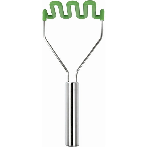 Tovolo Silicone Potato Masher (Pesto) - Meat Masher/Food Prep Tool with Ergonomic Design | High Heat Resistant | Non-Stick Kitchen Utensil