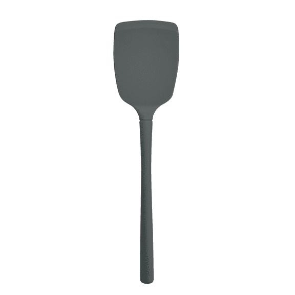 Tovolo Silicone Spatula Turner for Cooking Charcoal Gray Flex Core, Non Toxic Food Safe Silicone Spatula BPA Free Turner Flipper for Pancakes Eggs Griddles, Heat Resistant Heavy Duty Silicone Spatula