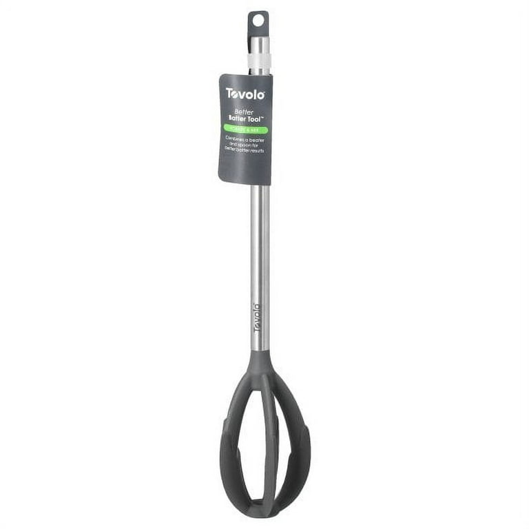 Tovolo Stainless Steel Better Batter Tool & Scraper Whisk, Charcoal