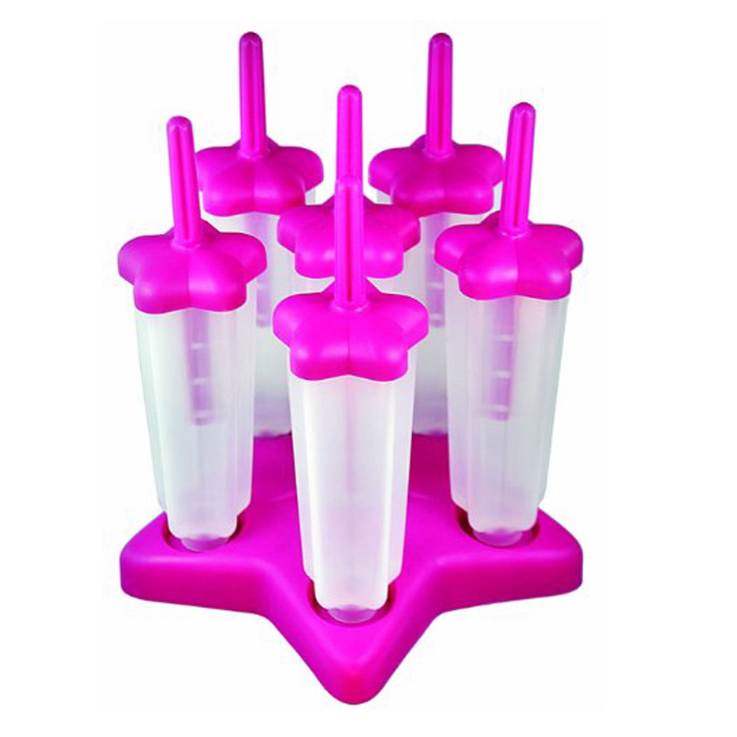 Tovolo Pink Star Shaped Ice Pop Molds Set of 6