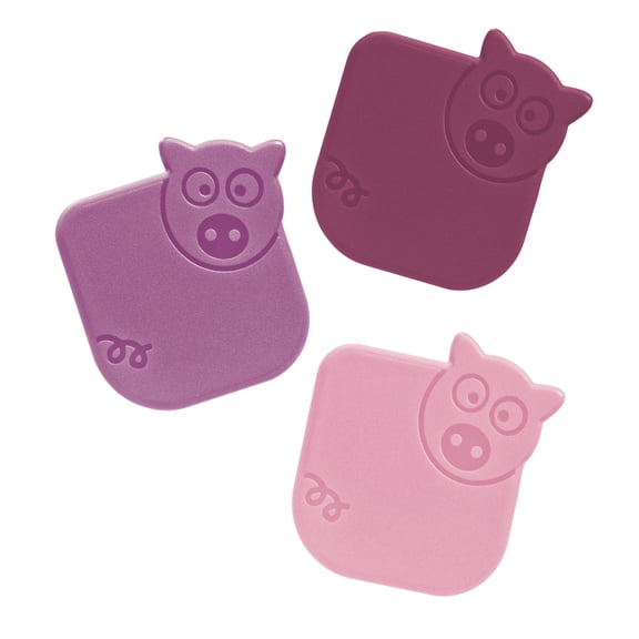 Tovolo Three Pigs Pan Scrapers Set of 3 BPA-Free Nonstick Safe, Pink Assorted