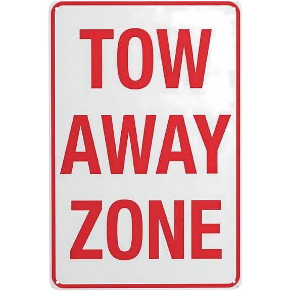 Tow Away Zone Sign - 8"x12" Vintage Metal Warning Sign, Parking Fine Decor for Home Farm Bar Coffee Shop Club Street Road