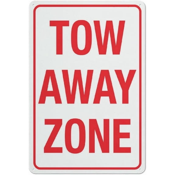 Tow Away Zone Sign Metal Signs Aluminum Sign Pre-Drilled Holes For Easy Mounting Indoor Or Outdoor Use For Fence Door Or Gate