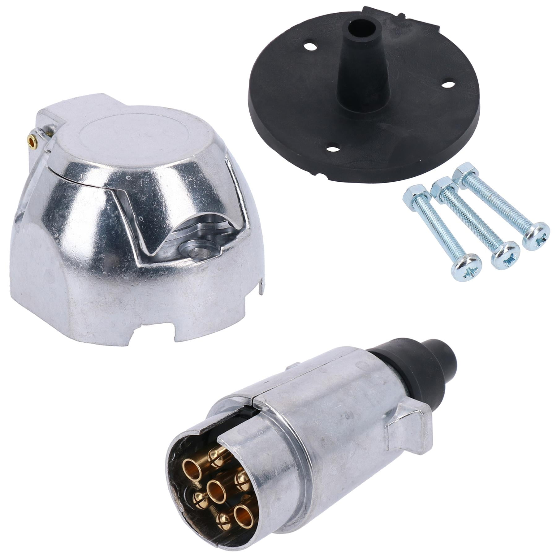 Tow Bar Electrics 7 pin 12v N Type Metal Socket Plug & Gasket Trailer