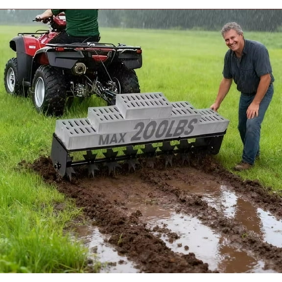 Tow Behind Aerator, 32 inch Plug Aerator for Lawn Tractor,Lawn Plug Soil Aerator, 90 Lbs Lawn Aerator Tool Pull Behind for Farms, Fields, Gardens